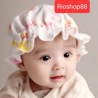 Nón bèo sơ sinh bo chun cho bé gái