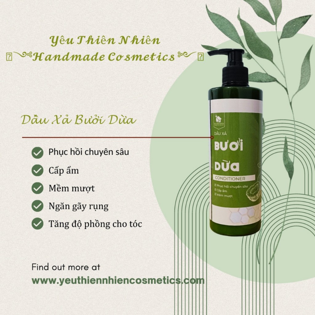 Dầu xả thảo dược, Dầu xả dừa cô đặc, dưỡng tóc, cấp ẩm tóc, giúp tóc mềm mượt chắc khỏe, lọ 500ml