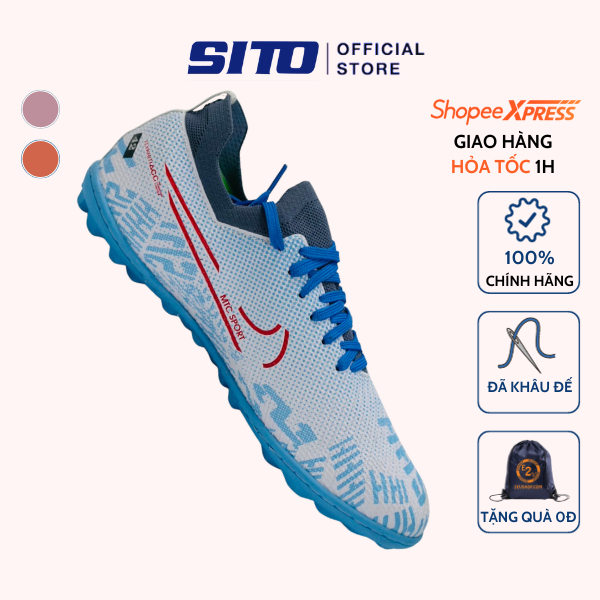 Giày bóng đá MTC Vapor 16 Pro Trắng Xanh cỏ nhân tạo thể thao nam chính hãng - AZ010