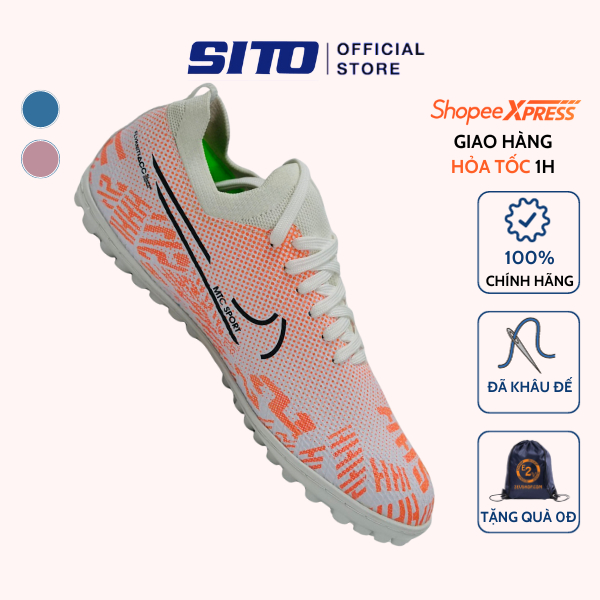 Giày bóng đá MTC Vapor 16 Pro Trắng Cam cỏ nhân tạo thể thao nam chính hãng - AZ009