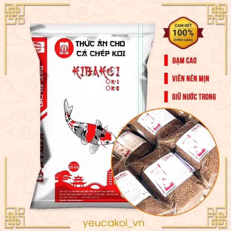 Cám cá Koi Kibakoi - Đạm cao - Tăng Trưởng Và Tăng Màu Giúp Koi Phát Triển Body