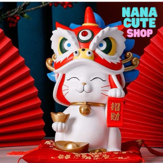 Tượng tô thạch cao Mèo thần tài đón Tết size Đại