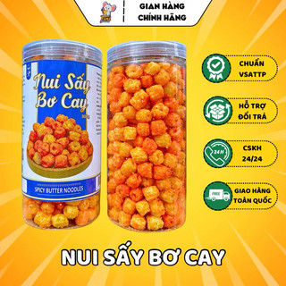Nui sen sấy bơ cay giòn rụm - lon 300g - đồ ăn vặt