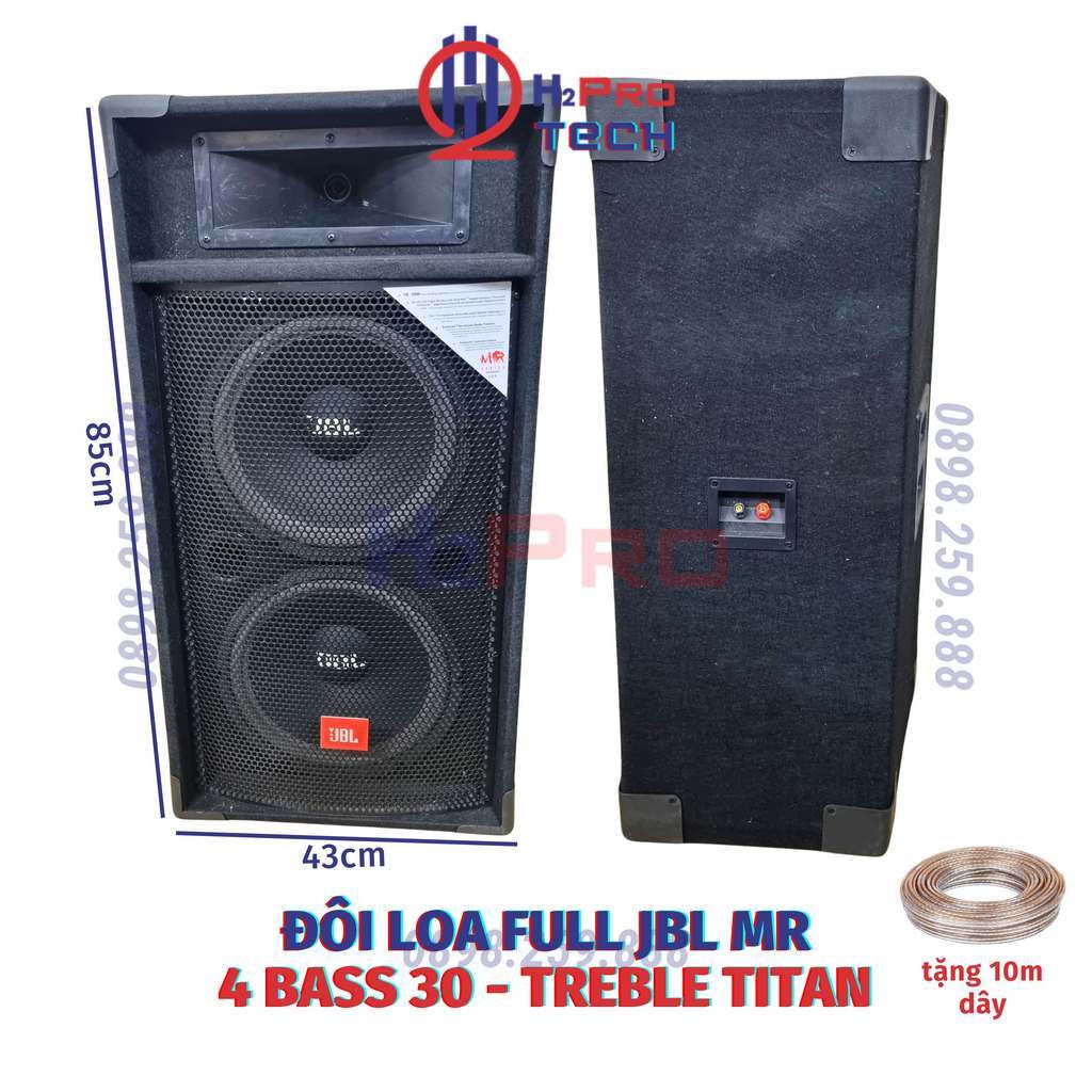 Đôi Loa Full Đôi Bass 30 JBL MR 1400W (2 Cây Tặng 10M Dây), Loa Hát Karaoke Gia Đình Chất Âm Hay, Bass Lực -H2pro Tech