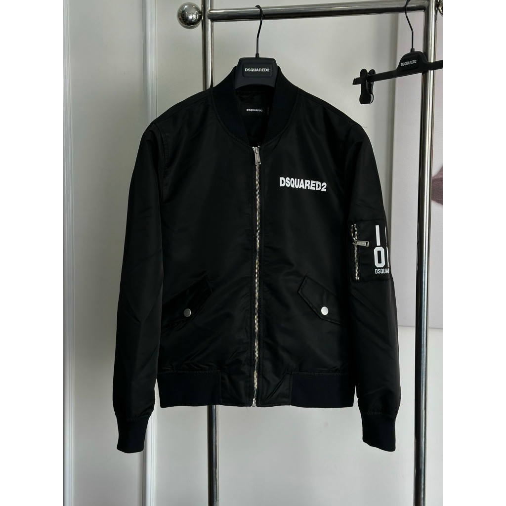 Áo Khoác Gió DSQ Nam Siêu Cấp Lót Trần Bông Áo Khoác Boomber Gió Mix Khóa Bắp Tay Và In Logo Hàng Quảng Châu