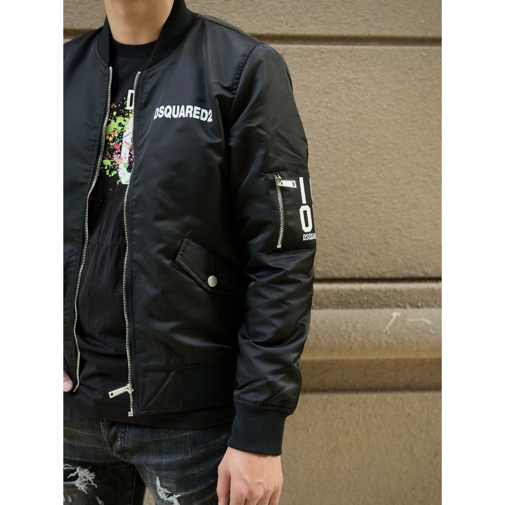 Áo Khoác Gió DSQ Nam Siêu Cấp Lót Trần Bông Áo Khoác Boomber Gió Mix Khóa Bắp Tay Và In Logo Hàng Quảng Châu