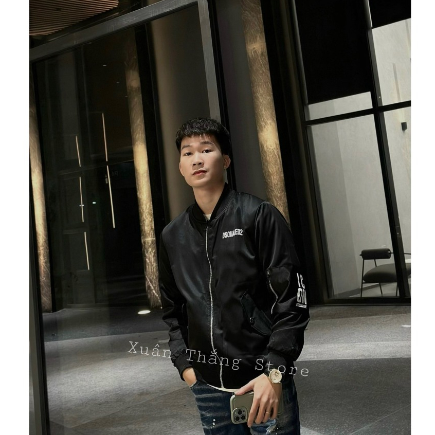 Áo Khoác Gió DSQ Nam Siêu Cấp Lót Trần Bông Áo Khoác Boomber Gió Mix Khóa Bắp Tay Và In Logo Hàng Quảng Châu