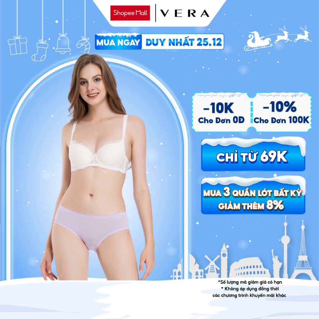 Quần lót Hipster nữ VERA seamless lưới không viền ôm sát thoải mái - V0513