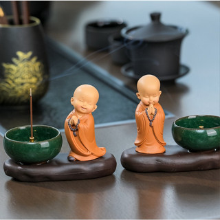  Đế cắm nhang thác trầm hương hình chú tiểu mang lại cảm giác an nhiên đế cắm nhang vòng nhang cây có nhiều mẫu 