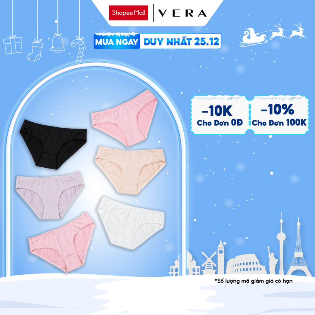 Combo 06 quần lót nữ thun lạnh VERA 6323 [Giao màu ngẫu nhiên]