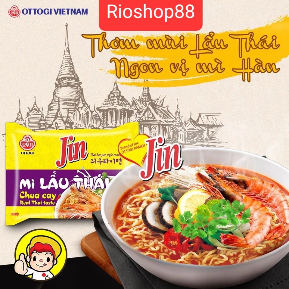 Thùng 20 gói Mì lẩu Thái 115g Otoki V10536, mì lẩu thái otoki sợi to