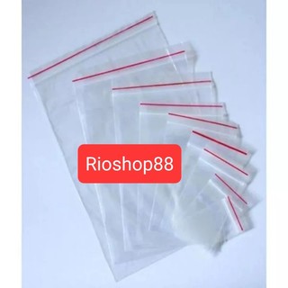 100 g túi zip chỉ đỏ các loại, túi zip trong loại dày