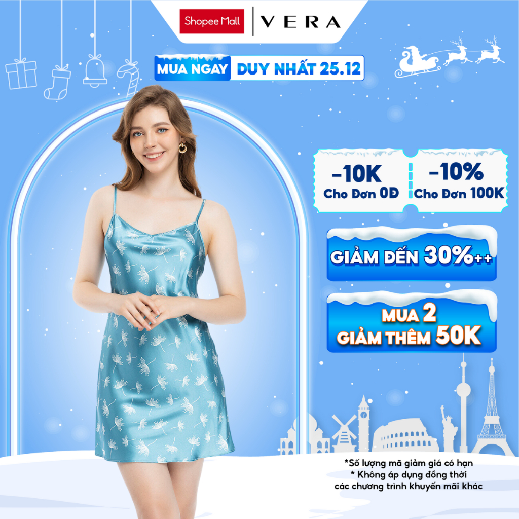 Đầm ngắn nữ VERA Satin in full - V0479