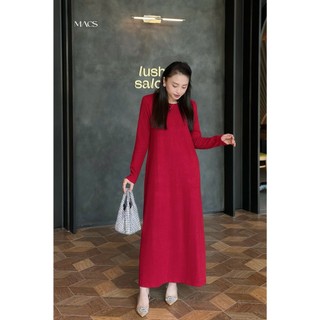 Váy suông dáng rộng basic_chất liệu len lông thỏ nổi cao cấp_MACS_SURI Dress( 10% phí sàn )
