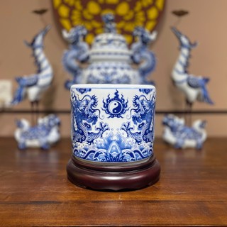 Bát hương - Đồ thờ cúng - Bộ thờ cúng men lam