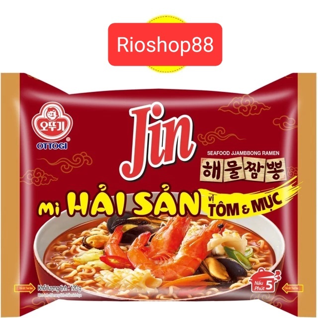 Thùng 20 gói Mì hải sản vị tôm & mực V10555 Otoki, mì jin hải sản Otoki gói 120 g