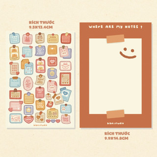 Bibe | Where Are My Notes Sticker Sheet | Hình Dán Trang Trí Sổ Planner, Bullet Journal