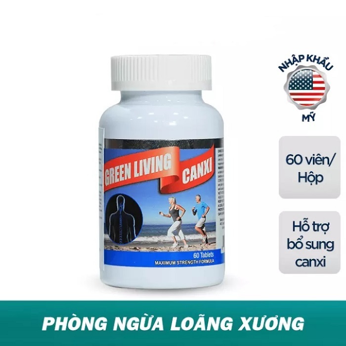 COMBO 5 Hộp Thực phẩm hỗ trợ bổ sung canxi Green Living Canxi (60v/hộp)