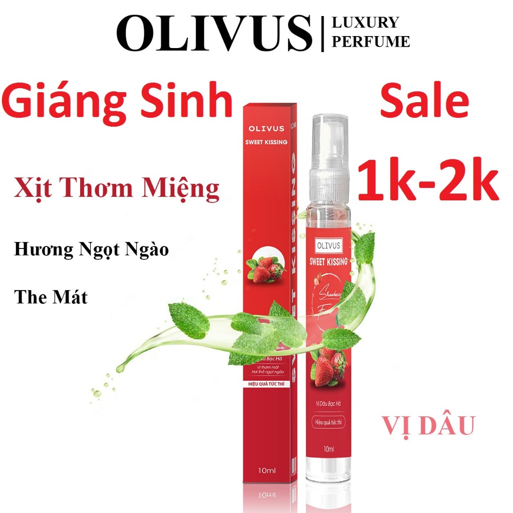 Xịt thơm miệng OLIVUS giúp hơi thở thơm mát chiết xuất thiên nhiên vị Hoa Quả dung tích 10ml