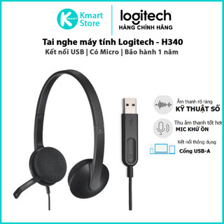 Tai Nghe Chụp Tai Logitech H340 | Kết nối USB , có Micro | Bảo hành 1 năm - Hàng Chính Hãng
