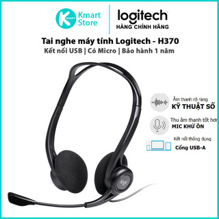 Tai Nghe Chụp Tai Logitech H370 | Kết nối cổng USB-A , Có Micro chống ồn | Bảo hành 1 năm - Hàng Chính Hãng