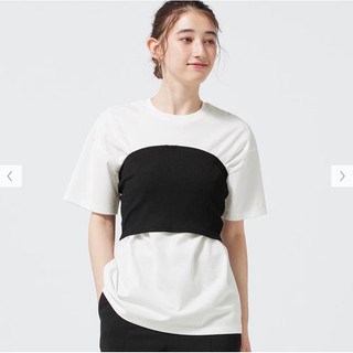 Set áo phông và yếm len tăm GU