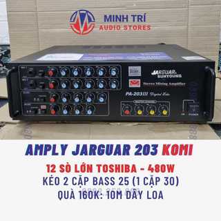 Amply jarguar 203iii 12 sò lớn 480w công suất lớn tặng dây, amply jarguar komi kéo 2 cặp bass 25