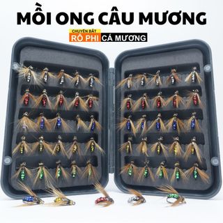 Mồi ong giả câu lure cá mương suối, rô phi ,thiểu ,ngão,...5 màu sắc thu hút cá