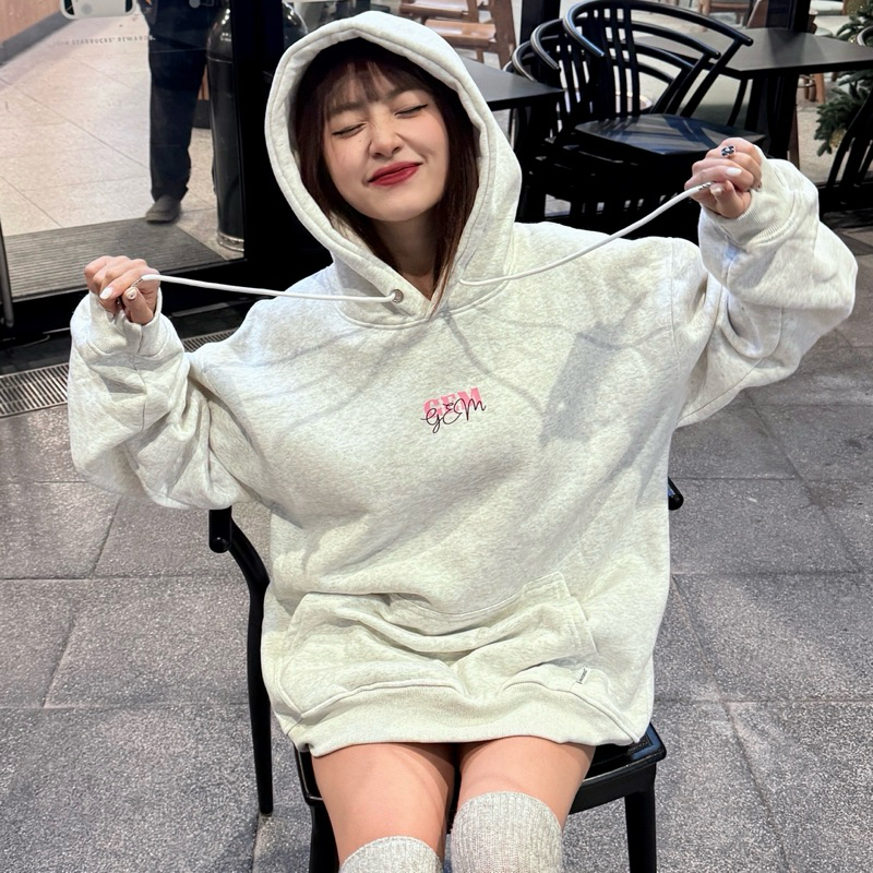 Áo sweater / Áo hoodie nỉ bông IN CHỮ GEM HỒNG nam nữ unisex form rộng mũ 2 lớp