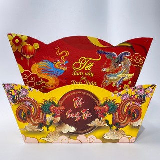 5 giỏ quà tết khay quà tết , đế thuyền ,giỏ quà tết ( tặng 10 li xi )