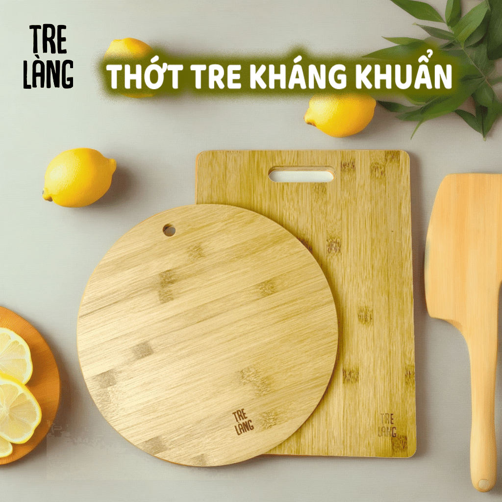 Thớt tre đa năng kháng khuẩn không mùn Thớt gỗ tre cao cấp Mây Tre Shop