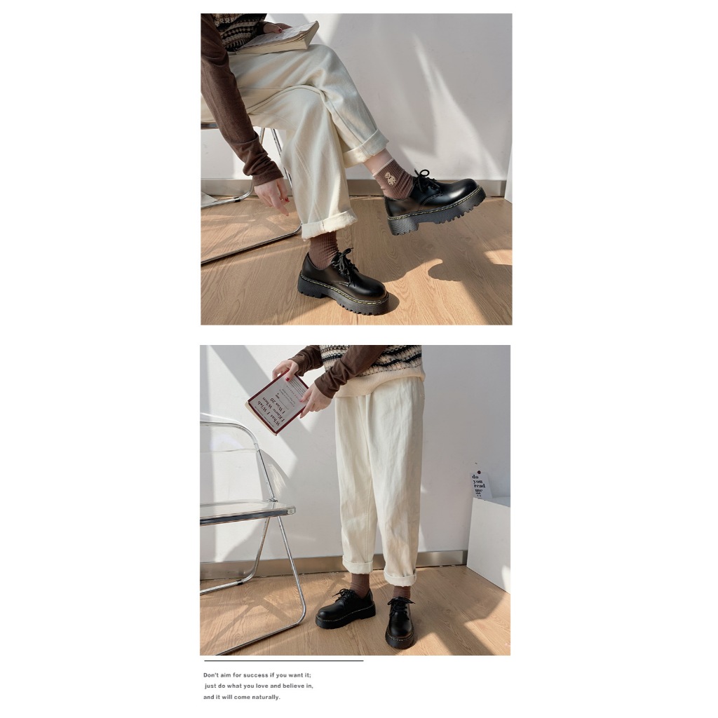 GIÀY OXFORD ROSÉ MARTIN CỔ THẤP DA TRƠN CAO CẤP ĐẾ 5CM  DA TRƠN CAO CẤP