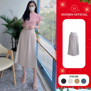  Chân váy xếp ly nhỏ MYSMIN Chất vitex cao cấp đứng form TA456 