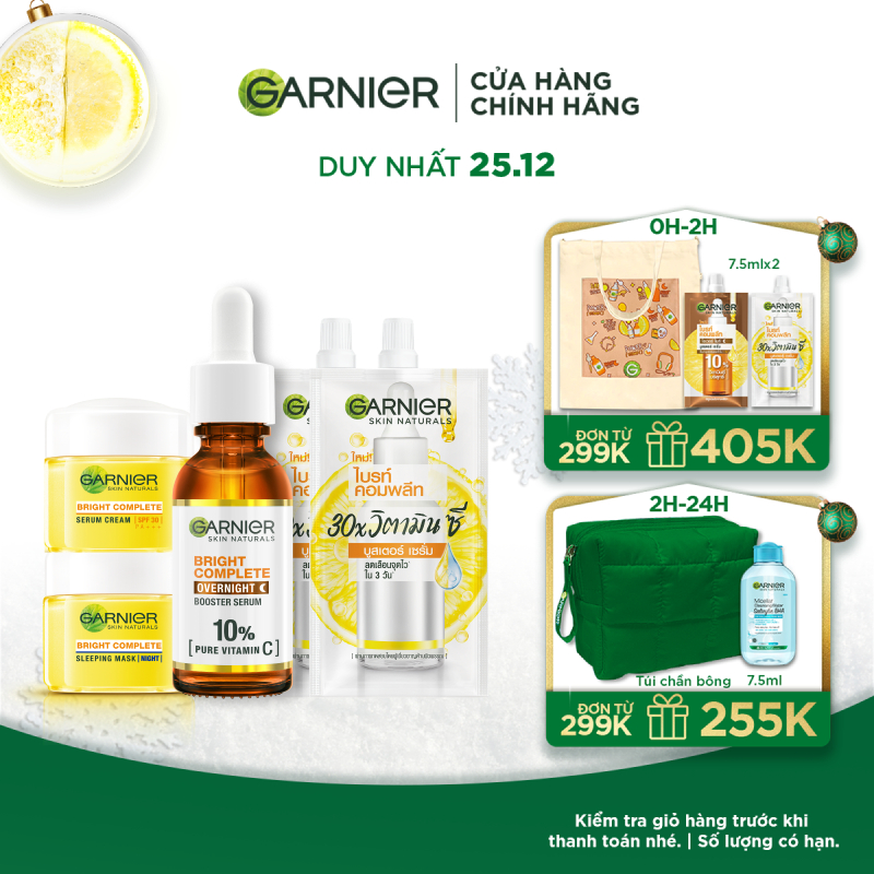 Bộ 5 Dưỡng chất ban đêm & Dưỡng chất ban ngày & Kem dưỡng ngày đêm dưỡng da sáng khỏe đều màu (30mlX7.5mlX2X18mlX18ml)