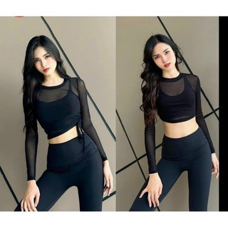 Áo tanktop lưới rút dây eo