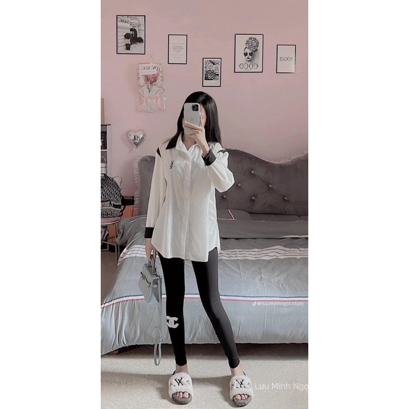 Quần legging dài logo x ( chất tăm co dãn sale)