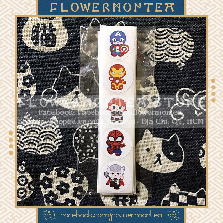 Set 90 Sticker Tròn - Siêu Anh Hùng Marvel