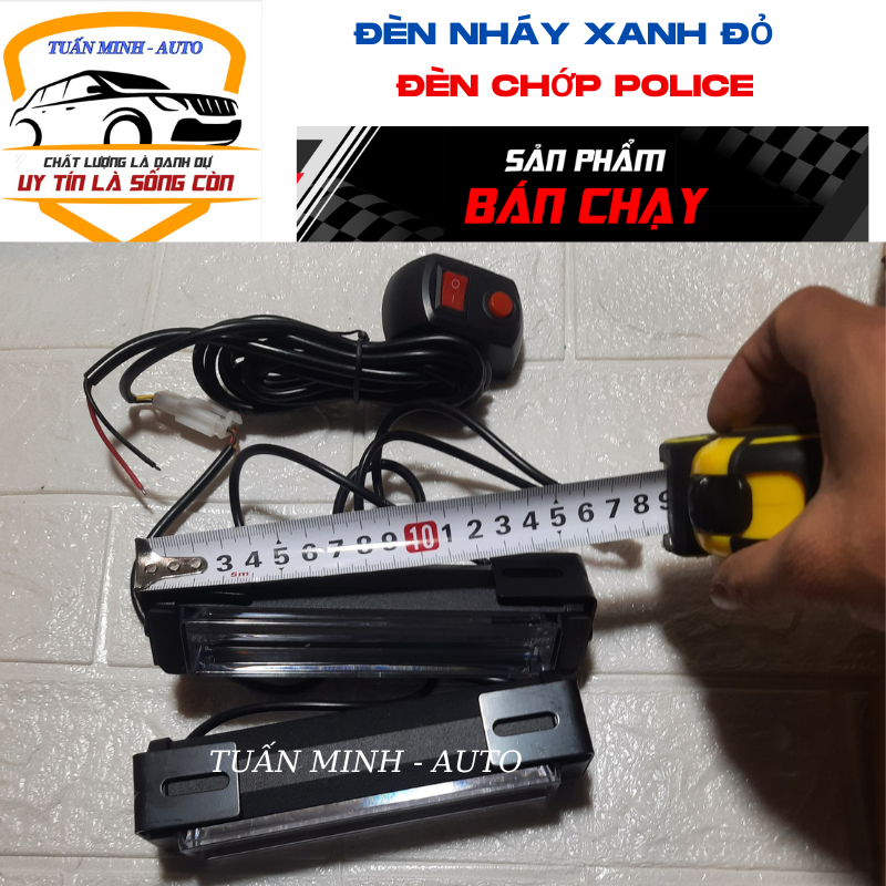 Đèn nháy xanh đỏ. Đèn chớp Police xanh đỏ 12V-12W gắn mặt calăng cho xe ô tô cảnh sát, xe ưu tiên.