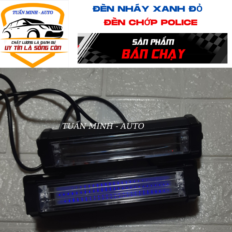 Đèn nháy xanh đỏ. Đèn chớp Police xanh đỏ 12V-12W gắn mặt calăng cho xe ô tô cảnh sát, xe ưu tiên.