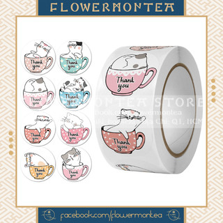 (Mèo Meow 01) Set 90 Sticker Tròn - Thank You