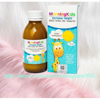 Siro Tăng Chiều Cao Cho Trẻ Morningkids Increase Height 125Ml- Bổ sung canxi, kẽm, vitamin D3, B12 cần thiết cho cơ thể