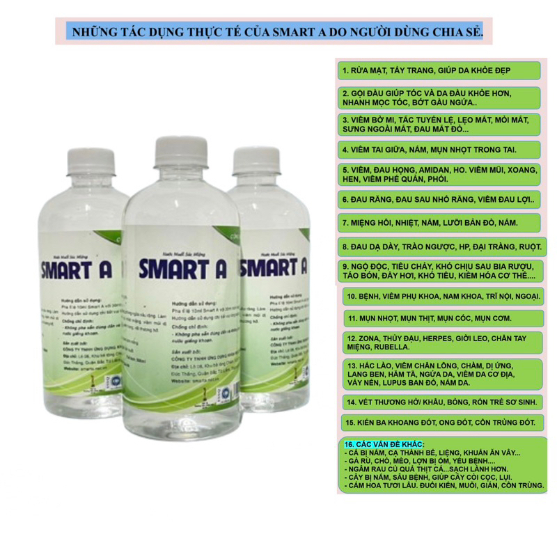 [ Mẫu mới nhất) Dung dịch sát khuẩn Smart Anolyte (Nước A) khử khuẩn tay, bề mặt an toàn từ thiên nhiên