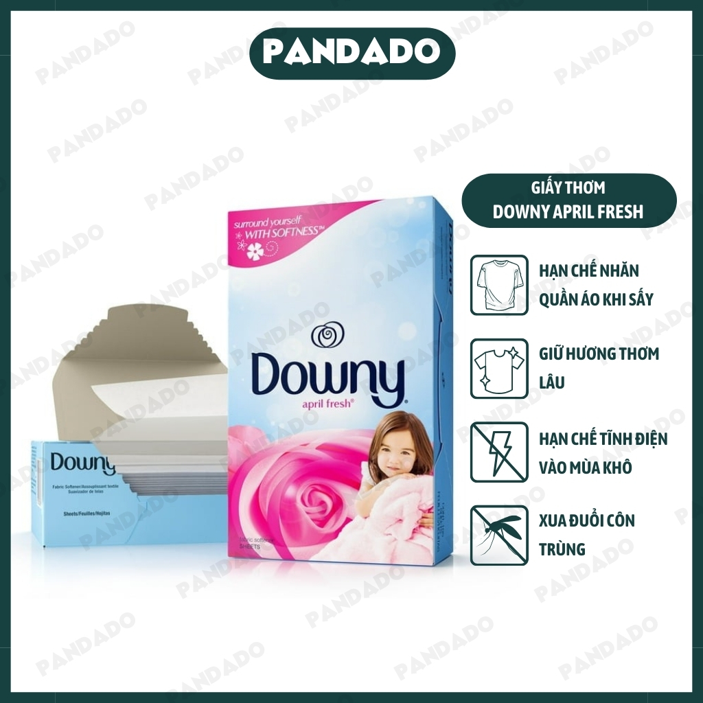Giấy thơm sấy quần áo Downy April Fresh hộp 120 tờ có tách lẻ - PANDADO