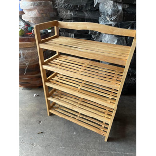 kệ dép gỗ Ngang, kệ 5 tầng có tay nắm