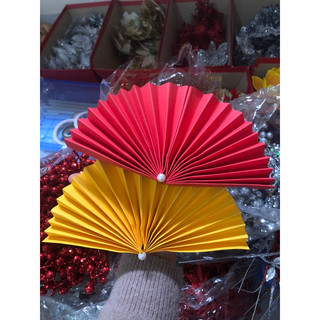 Quạt gỗ | quạt giấy trang trí set tráp tháp oản lễ tết 2024