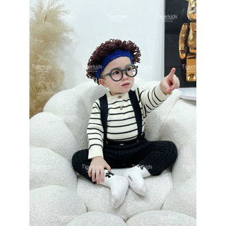 set yếm len đen trắng cho bé trai