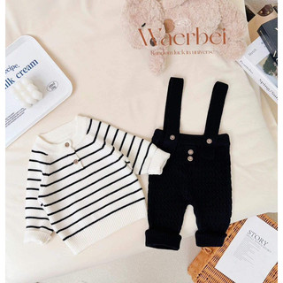 Set yếm len đen trắng cho bé trai