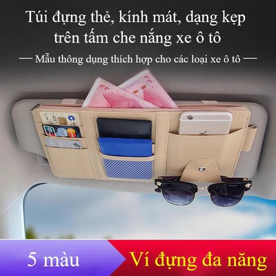 Ví kẹp gắn tấm che nắng ô tô MYT Ví đựng giấy tờ chất liệu da PU cao cấp gắn tấm che nắng xe ô tô tiện lợi