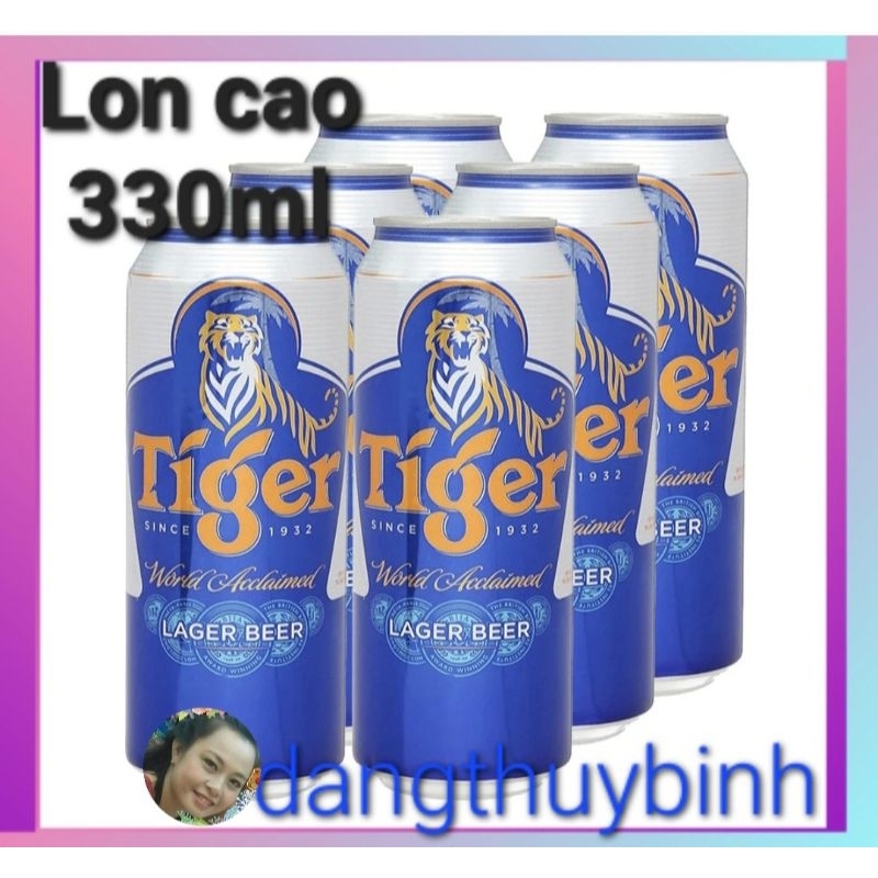 Lô 6 lon (lon lẻ không đóng lốc) bia Tiger 330m