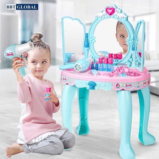 Đồ chơi bàn trang điểm cho bé, nhiều màu sắc, đủ dụng cụ trang điểm như thật BBT Global